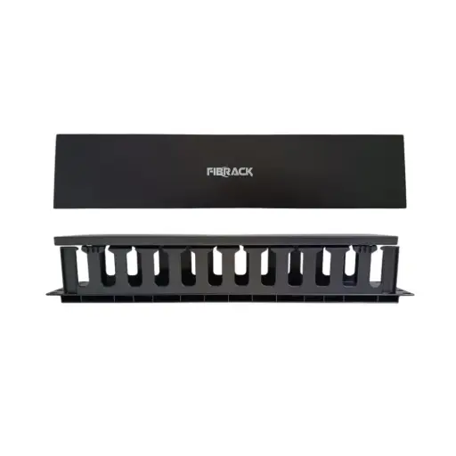 Organizador de Cable Horizontal 2UR para Rack 19” PVC Retardante Gestión de Cableado / FIBRACK